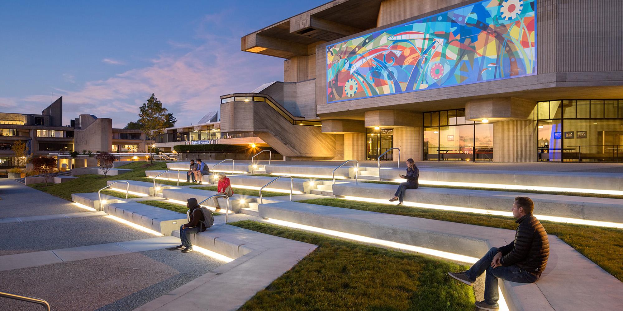 University of Massachusetts outdoor seating area